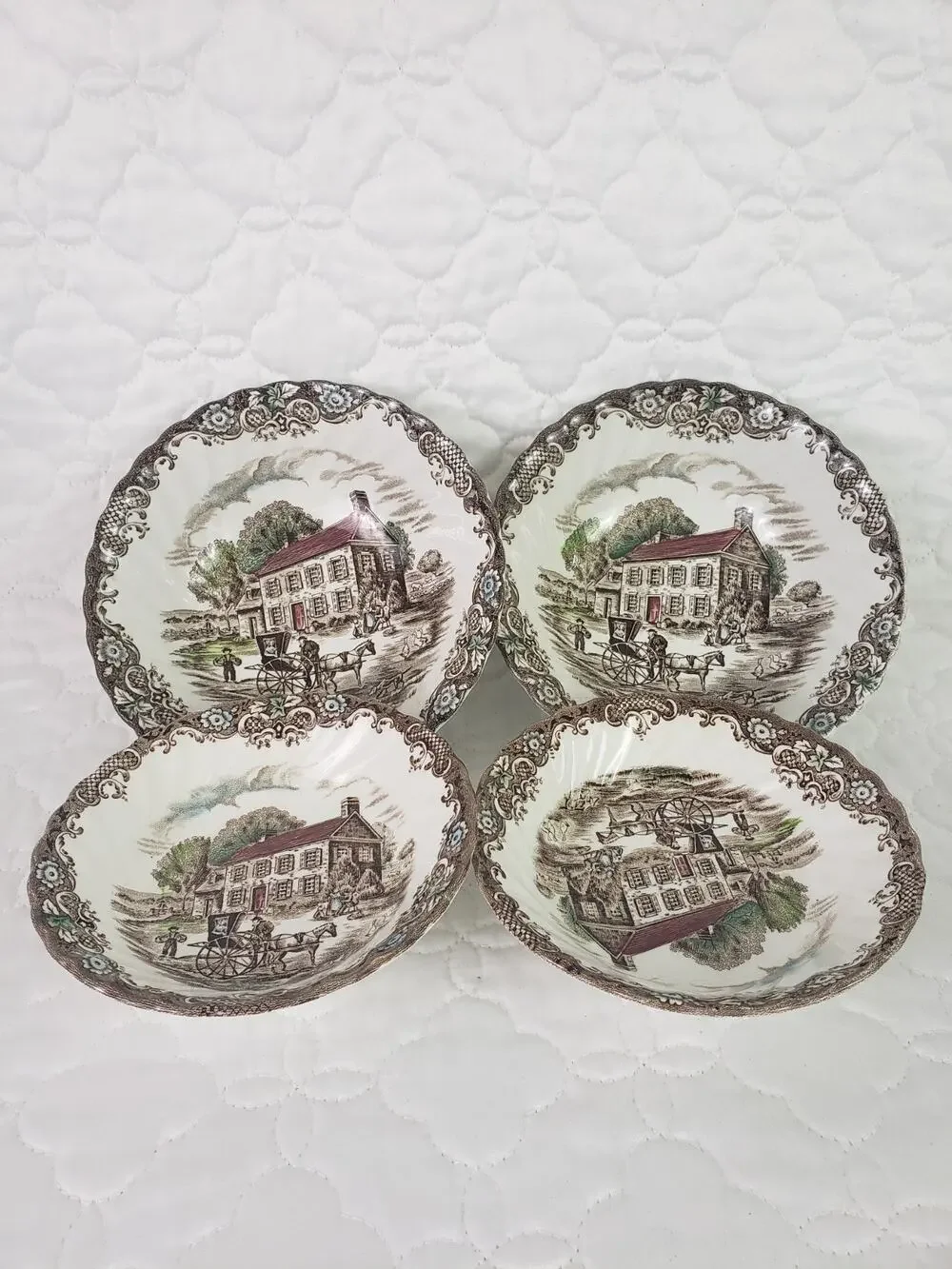 Johnson Brothers Heritage Hall Pennsylvania Fieldstone Fruit Dessert Bowl Lot 4